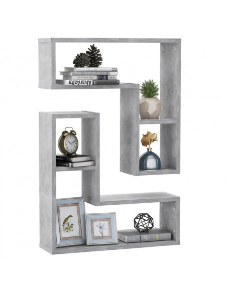 Mensole a Muro 2pz Grigio Cemento 50x15x50cm Legno Multistrato