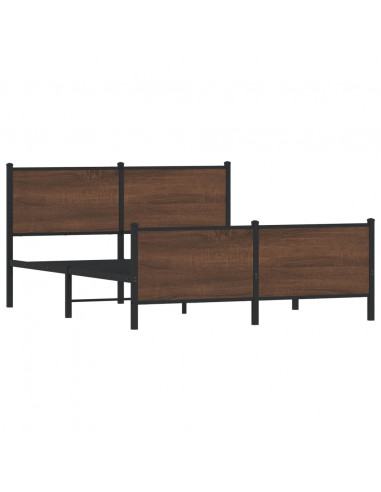 Giroletto Testiera e Pediera Metallo Rovere Marrone 140x190 cm