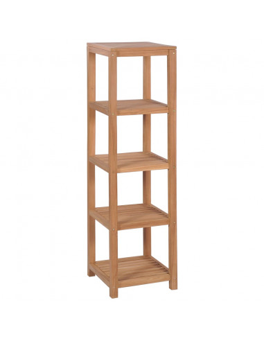 Scaffale per Bagno a 4 Ripiani in Massello di Teak 42x42x165cm