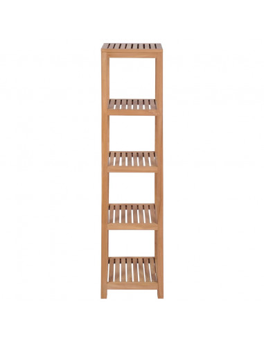 Scaffale per Bagno a 4 Ripiani in Massello di Teak 42x42x165cm