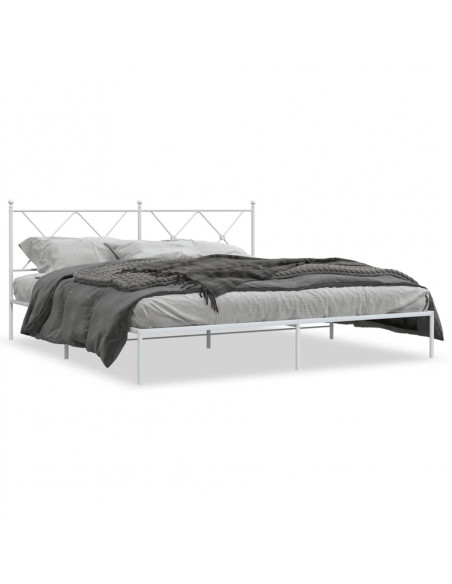 Giroletto con Testiera Metallo Bianco 183x213 cm