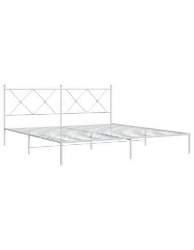 Giroletto con Testiera Metallo Bianco 183x213 cm