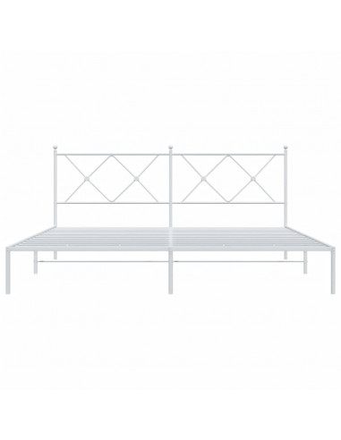 Giroletto con Testiera Metallo Bianco 183x213 cm