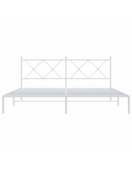 Giroletto con Testiera Metallo Bianco 183x213 cm