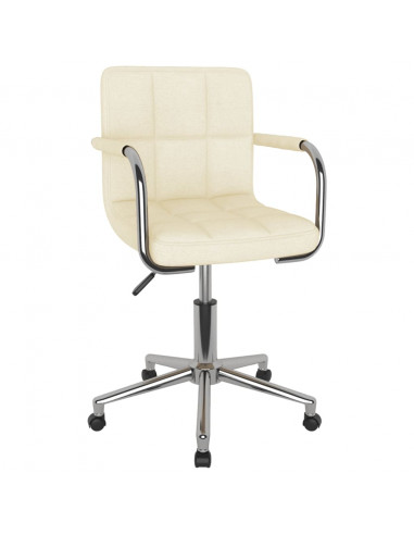 Sedia Girevole da Ufficio Crema in Tessuto