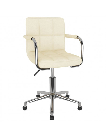 Sedia Girevole da Ufficio Crema in Tessuto