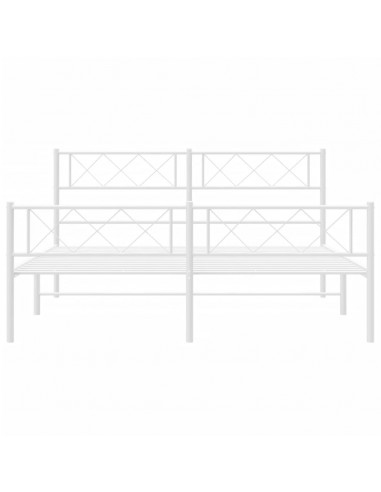 Giroletto con Testiera e Pediera Metallo Bianco 120x200 cm