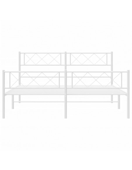 Giroletto con Testiera e Pediera Metallo Bianco 120x200 cm