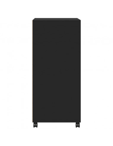 Mobiletto con Ruote Nero 55x40x91 cm in Truciolato