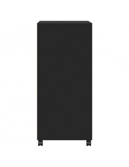 Mobiletto con Ruote Nero 55x40x91 cm in Truciolato