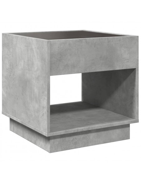 Tavolino da Salotto con LED Infinity Grigio Cemento 50x50x50 cm