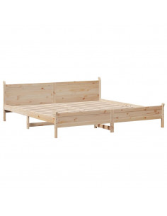 Letto senza Materasso 180x200 cm in Legno Massello di Pino 2