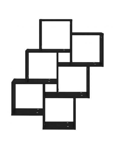 Mensola da Parete a Cubo Nera 78x15x93 cm in Legno Multistrato