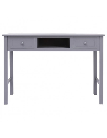 Scrivania Grigia 108x45x76 cm in Legno Massello di Paulownia