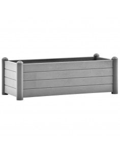 Letto Rialzato da Giardino in PP Grigio Pietra 100x43x35 cm 2