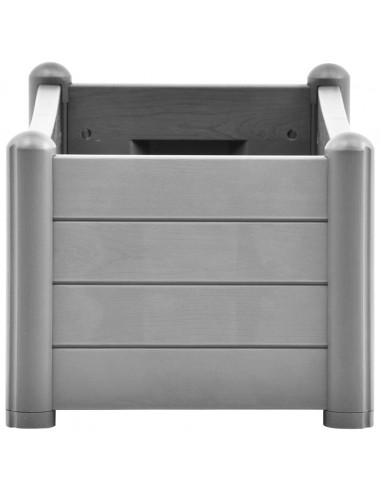 Letto Rialzato da Giardino in PP Grigio Pietra 100x43x35 cm