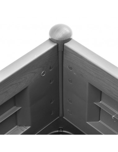 Letto Rialzato da Giardino in PP Grigio Pietra 100x43x35 cm