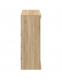 Credenza con Luci LED Rovere Sonoma 81x37x100 cm 2