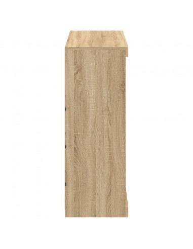 Credenza con Luci LED Rovere Sonoma 81x37x100 cm