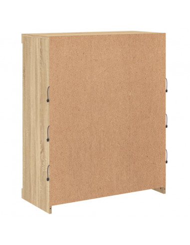 Credenza con Luci LED Rovere Sonoma 81x37x100 cm