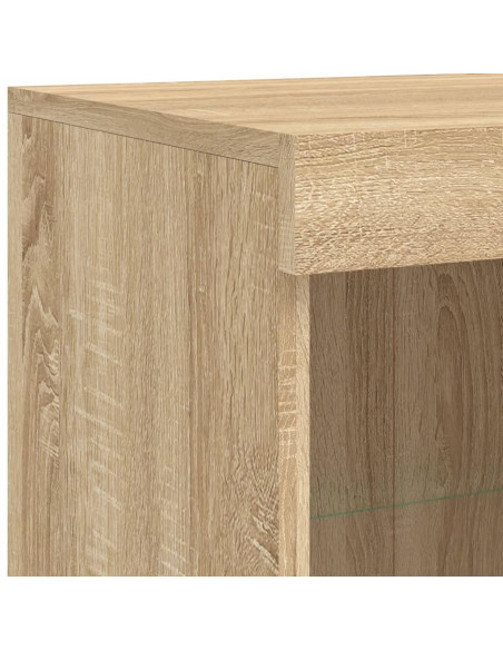 Credenza con Luci LED Rovere Sonoma 81x37x100 cm