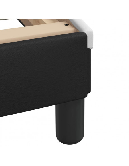 Letto con Materasso Nero e Bianco 90x190 cm in Similpelle