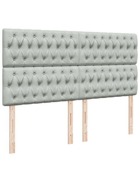 Giroletto a Molle con Materasso Grigio Chiaro 180x200cm Velluto