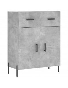 Credenza Grigio Cemento 69,5x34x180 cm in Legno Multistrato 2