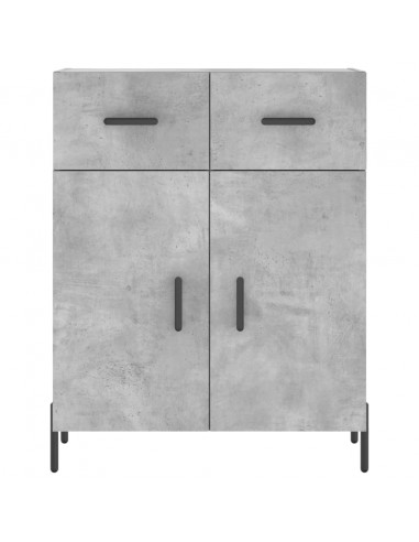 Credenza Grigio Cemento 69,5x34x180 cm in Legno Multistrato