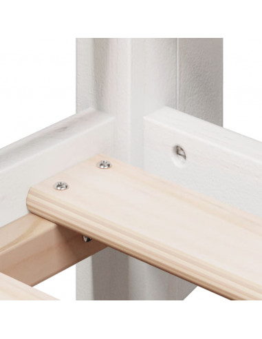 Letto a Castello con Tetto Bianco 75x190 cm Legno Massello Pino