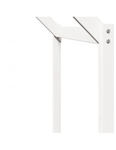 Letto a Castello con Tetto Bianco 75x190 cm Legno Massello Pino