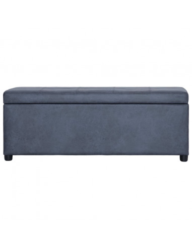 Panca Vano Portaoggetti 116 cm Grigia in Similpelle Scamosciata