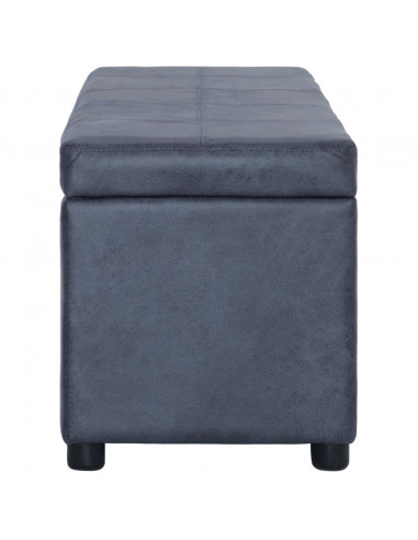 Panca Vano Portaoggetti 116 cm Grigia in Similpelle Scamosciata