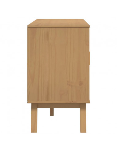 Credenza OLDEN Grigia e Marrone 114x43x73,5 cm Massello di Pino