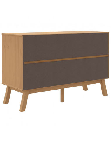 Credenza OLDEN Grigia e Marrone 114x43x73,5 cm Massello di Pino