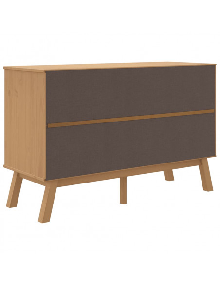 Credenza OLDEN Grigia e Marrone 114x43x73,5 cm Massello di Pino
