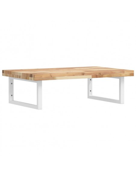 Ripiano a Parete per Lavabo in Acciaio e Massello di Acacia