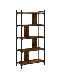 Libreria Rovere Fumo 5 Ripiani 76x32x158 cm Legno Multistrato 2