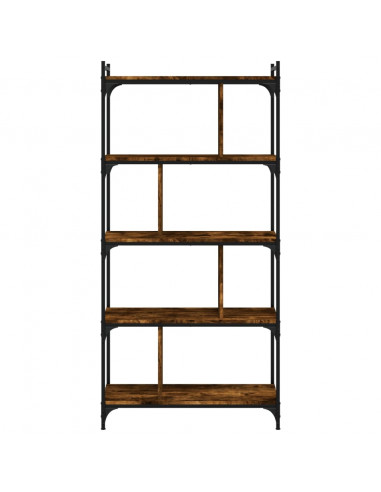 Libreria Rovere Fumo 5 Ripiani 76x32x158 cm Legno Multistrato