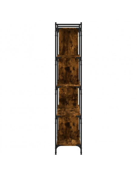 Libreria Rovere Fumo 5 Ripiani 76x32x158 cm Legno Multistrato