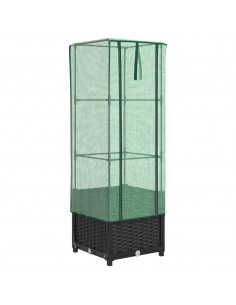 Letto Rialzato con Copertura Serra Effetto Rattan 40x40x139 cm 2