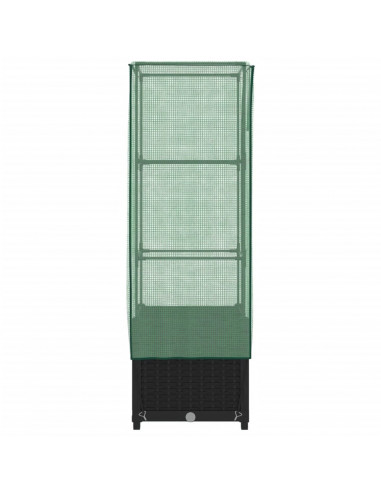 Letto Rialzato con Copertura Serra Effetto Rattan 40x40x139 cm