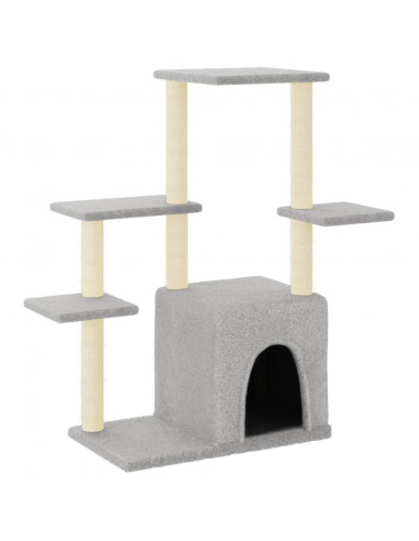 Albero per Gatti con Tiragraffi in Sisal Grigio Chiaro 97,5 cm