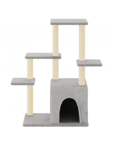 Albero per Gatti con Tiragraffi in Sisal Grigio Chiaro 97,5 cm
