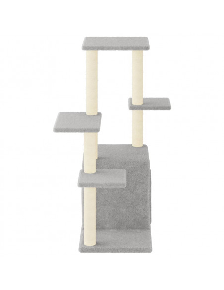 Albero per Gatti con Tiragraffi in Sisal Grigio Chiaro 97,5 cm