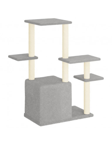 Albero per Gatti con Tiragraffi in Sisal Grigio Chiaro 97,5 cm