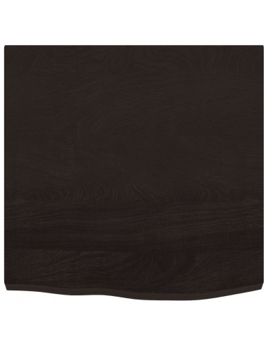 Ripiano Marrone Scuro 60x60x(2-4) cm Massello Rovere Trattato