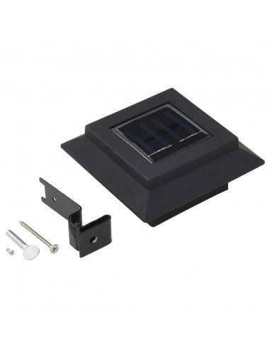 Lampade Solari da Esterno 12 pz LED Quadrate 12 cm Nere