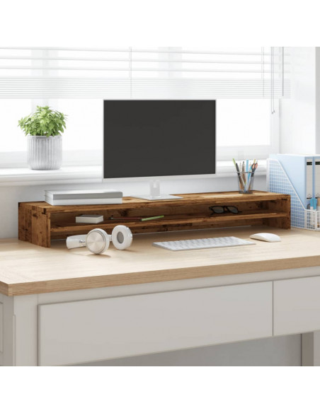Supporto per Monitor Legno Antico 100x24x13cm Legno Multistrato