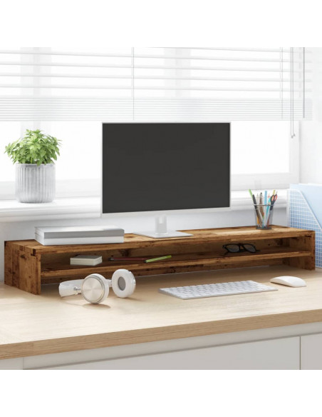 Supporto per Monitor Legno Antico 100x24x13cm Legno Multistrato